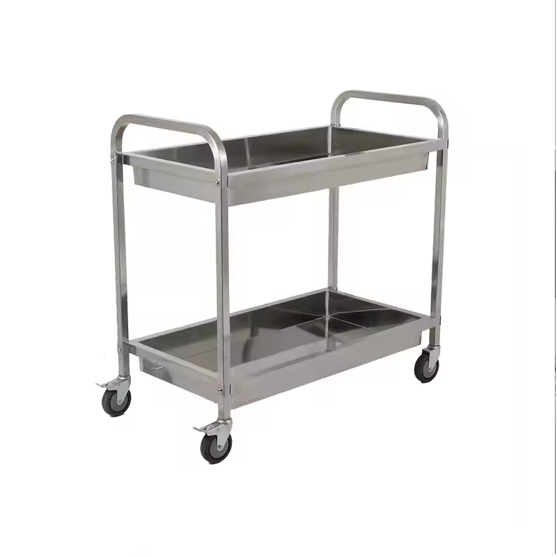 Mesa Auxiliar Hospitalar com Ajuste de Altura e Rodas (40x60x80cm)