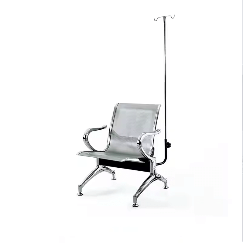 Cadeira Hospitalar Inox com Suporte para Soro (60x60x120cm)