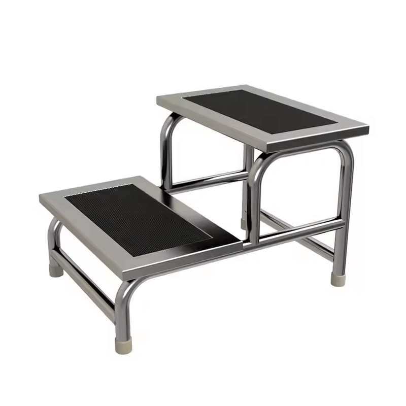 Escadinha de Inox de Dois Degraus hospitalar (35x45x40cm)