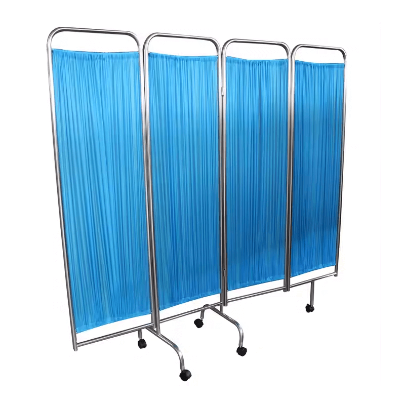 Divisória Hospitalar Inox com Cortinas (40x180x180cm)