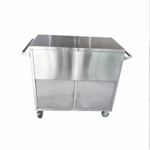 Carrinho Hospitalar Inox para Medicamentos 2 Gavetas 70x45x90cm