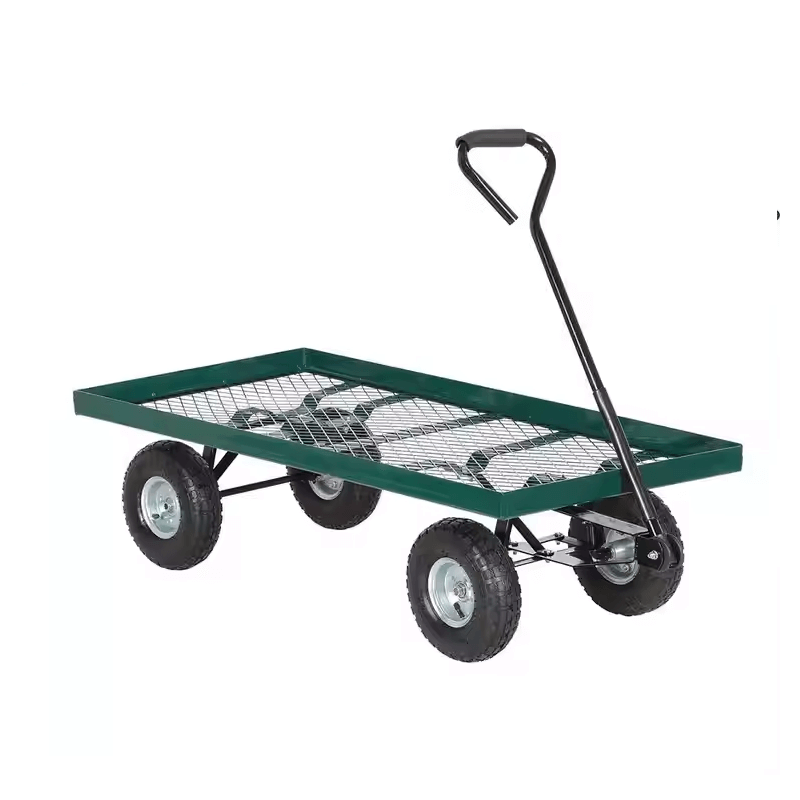 Carrinho Plataforma de Carga Industrial com Plataforma em Malha de Aço e Rodízios (60x90x90cm)