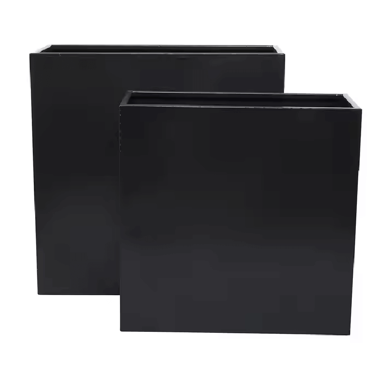 Conjunto de Vasos Metálicos Decorativos - 2 Peças para Jardim e Paisagismo (40x40x40cm)