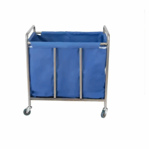 Carrinho Inox para Roupa Suja com Saco 70x50x90cm