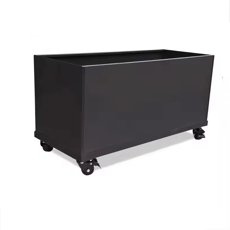 Vaso Metálico com Rodas para Plantas para Jardim e Paisagismo (35x45x40cm)