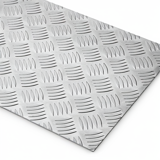 Chapa de Alumínio Antiderrapante Xadrez 2,65mm – 123 x 123 cm (Piso de ônibus)