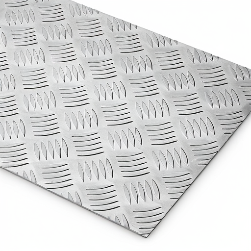 Chapa de Alumínio Antiderrapante Xadrez 2,65mm – 110 x 110 cm (Piso de ônibus)