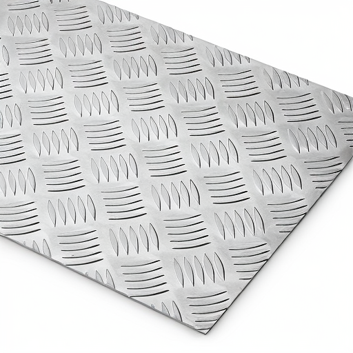 Chapa de Alumínio Antiderrapante Xadrez 2,65mm – 108 x 108 cm (Piso de ônibus)