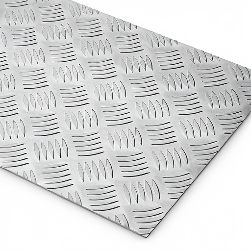 Chapa de Alumínio Antiderrapante Xadrez 2,65mm – 80 x 80 cm (Piso de ônibus)