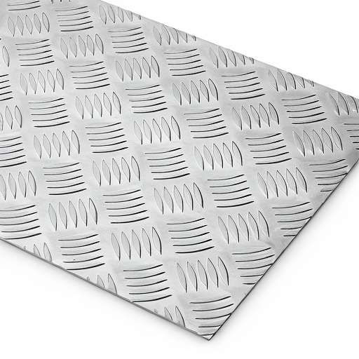 Chapa de Alumínio Antiderrapante Xadrez 3,00mm – 124 x 124 cm (Piso de ônibus)