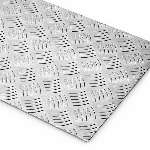 Chapa de Alumínio Antiderrapante Xadrez 2,65mm – 28 x 28 cm (Piso de ônibus)