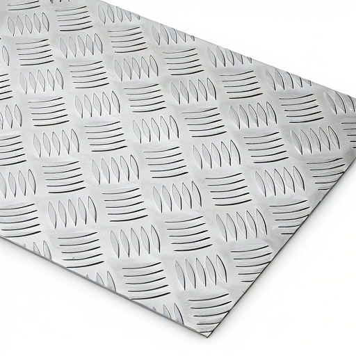 Chapa de Alumínio Antiderrapante Xadrez 1,50mm – 116 x 116 cm (Piso de ônibus)