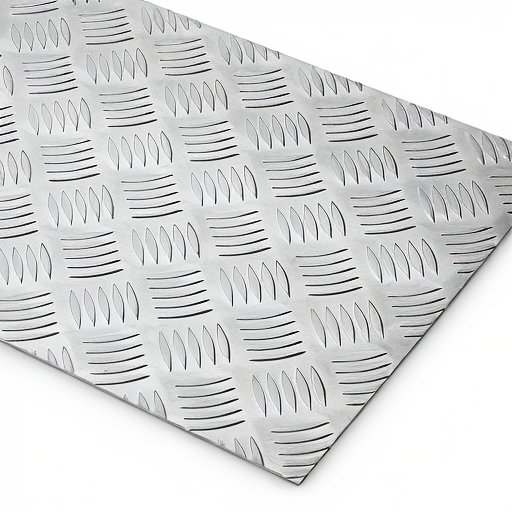 Chapa de Alumínio Antiderrapante Xadrez 3,00mm – 120 x 120 cm (Piso de ônibus)