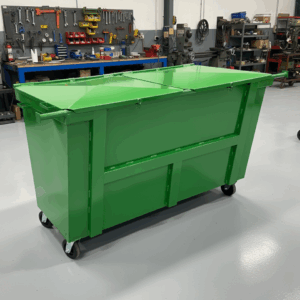 Contêiner Metálico para Lixo 1200L com Tampa Dupla Frontal