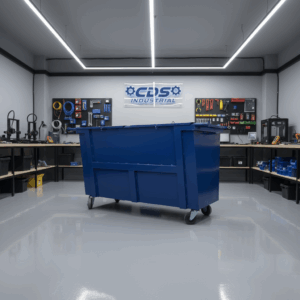 Contêiner Metálico para Lixo 1200L Coleta Seletiva Azul