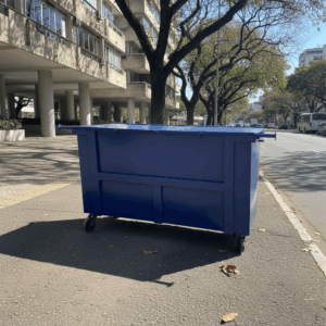 Contêiner Metálico para Lixo 1200L com Tampa Reforçada Anti-Vandalismo