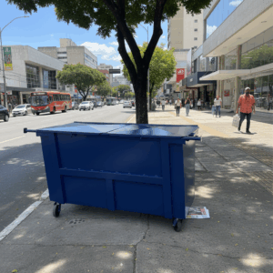 Contêiner Metálico para Lixo 1200L para Condomínios e Indústrias
