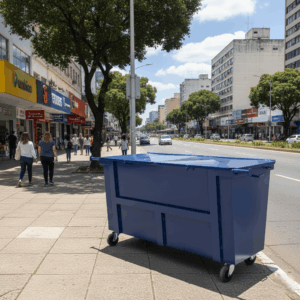 Contêiner Metálico para Lixo 1200L Coleta Seletiva Verde