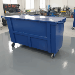 Contêiner Metálico para Lixo 1200L com Tampa Basculante