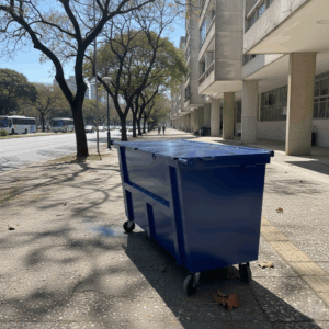 Contêiner Metálico para Lixo 1200L Coleta Seletiva Amarelo