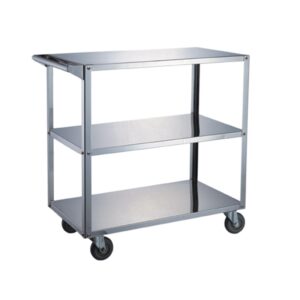 Carrinho Hospitalar Inox 3 Bandejas 80x50x90cm