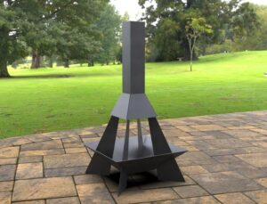 Lareira Metálica Externa Retangular 100x40x30cm