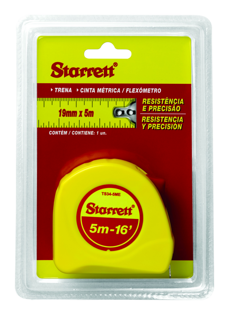 Trena 05m Aço 16 Mm Comblister Starrett (KTS34-5ME-S)
