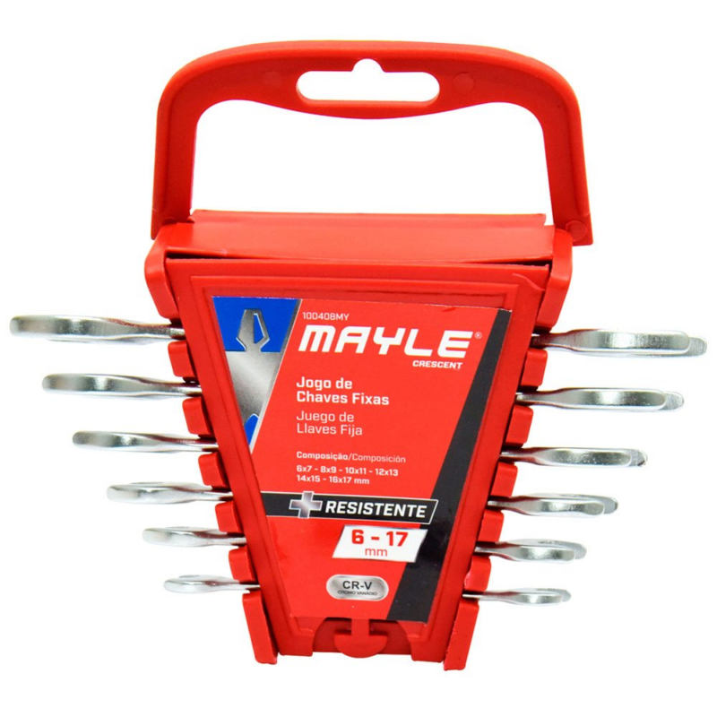 Jogo Chaves Fixa 06pc 6a17 Mm Cromo-vanádio Mayle (100408MY)