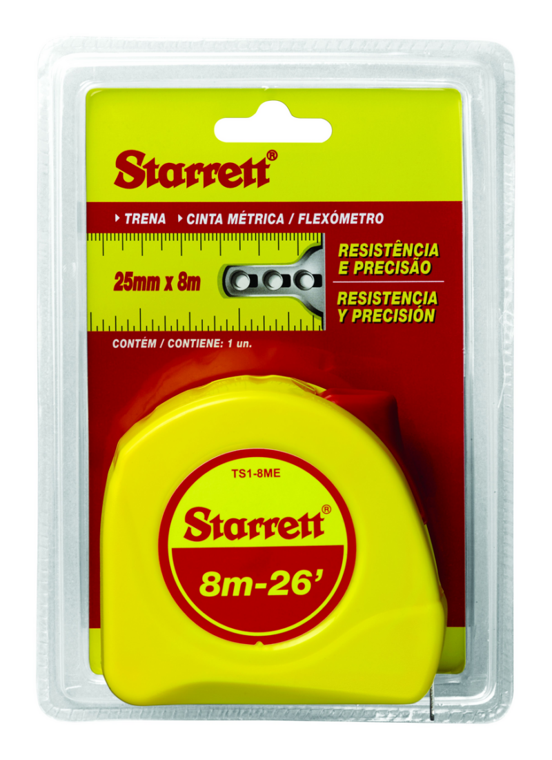Trena 08m Aço 26 Mm Comblister Starrett (KTS1-8ME-S)