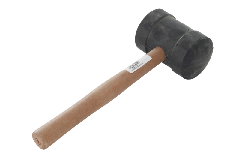 Martelo Borracha 80 Mm Pt Cabo Madeira MAX (32555)