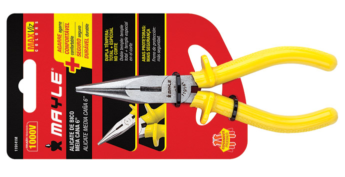 Alicate Bico Meia Cana Reto 6" 1000 V Mayle (119141M)