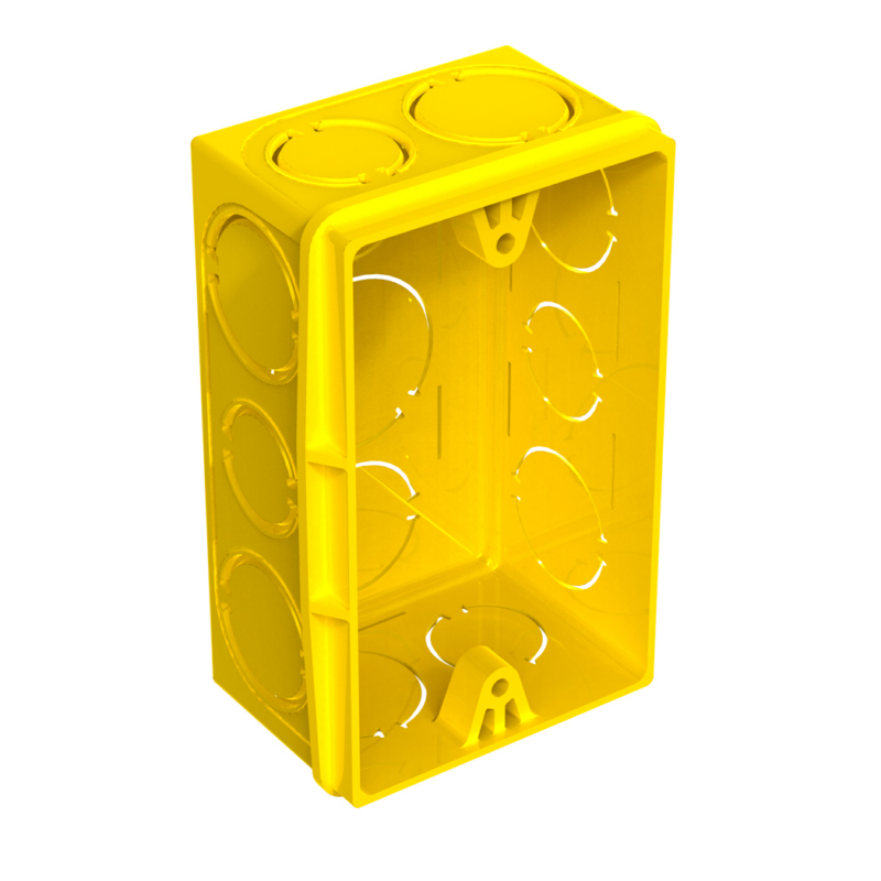 Caixa de Luz Pvc 4x2 Retan Amarelo Ref (689034)