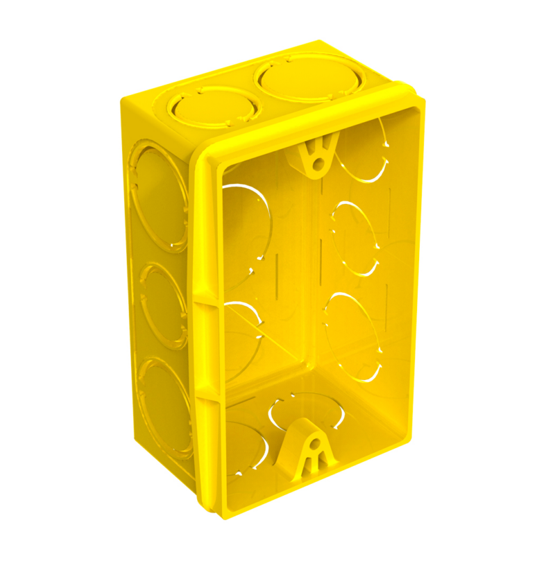 Caixa de Luz Pvc 4×2 Retan Amarelo Ref (689034)