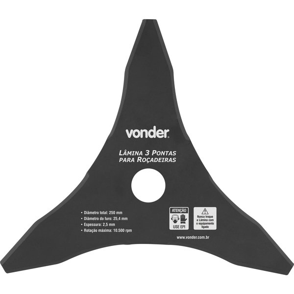 Lamina Pararocadeira 255 Mm 3pontas Furo 1" Vonder (6805325255)