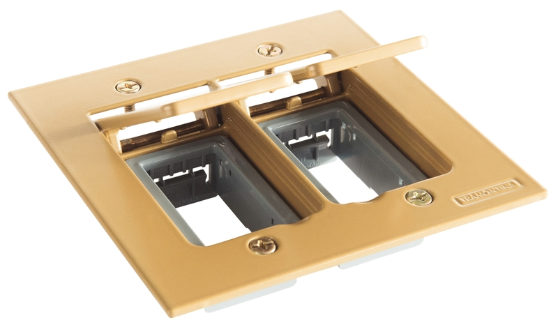 Placa Piso 4x4 Alum 2 Saidas Mod Dourada (56121/253)