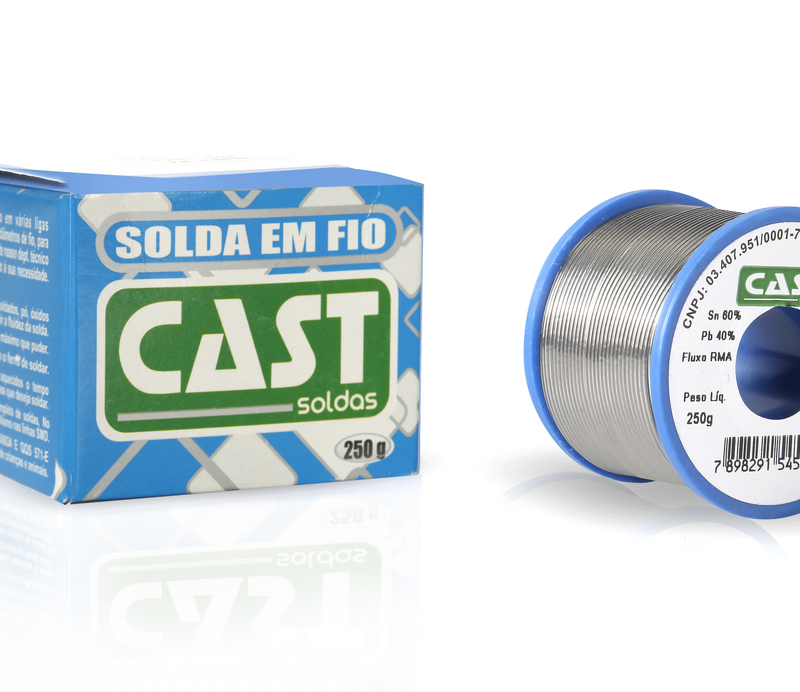 Solda Fio Carret 60x40 (Sd Pb) Azul 250gr Cast Solda (1536)