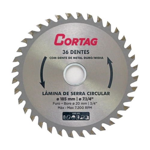 Serra Circ de Widea 185 Mm (7.1/4") 36d Cortag (61448)