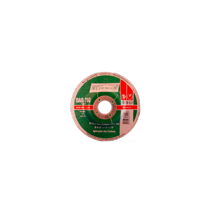 Disco de Desbaste 7x1/4x7/8" Metal Redescor (80/2548/629)
