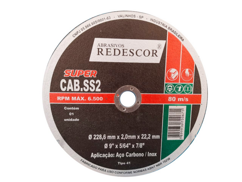 Disco de Corte 9×5/64×7/8″ Inox Redescor (747/2092)