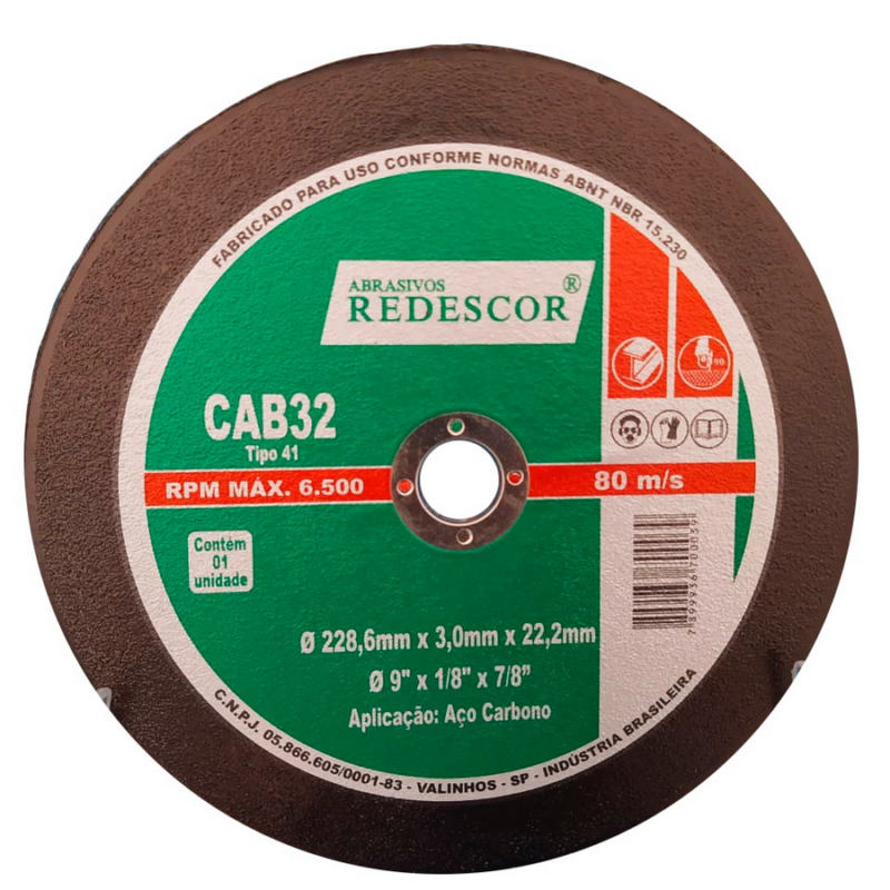 Disco de Corte 9x1/8x7/8" Metal Redescor (3/)