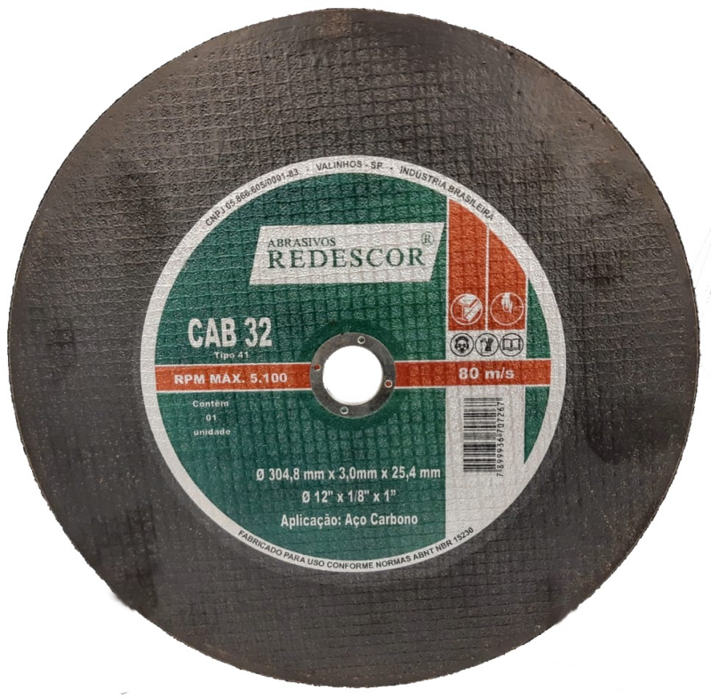 Disco de Corte 12×1/8×5/8″ Metal Redescor (352/10)