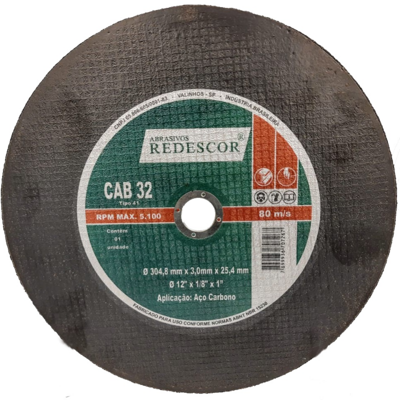 Disco de Corte 10x1/8x5/8" Metal Redescor (344/6)