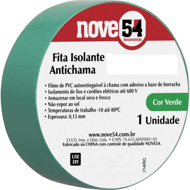 Fita Isolada 19mmx10mt Verde (1137191084/1137191043)