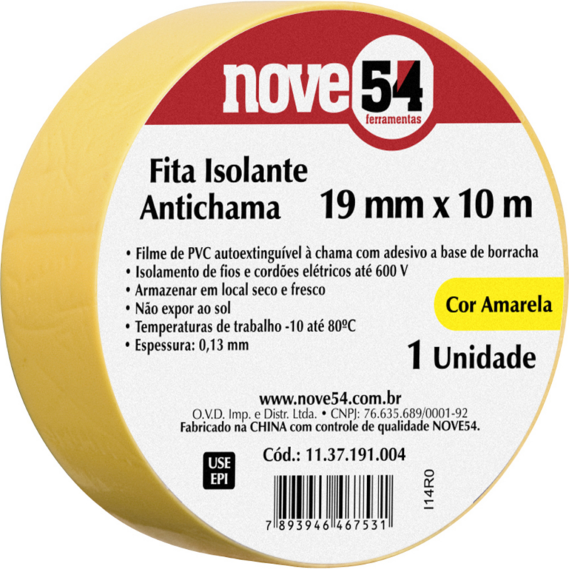 Fita Isolada 19mmx10mt Amarelo (1137191053/1137191053)