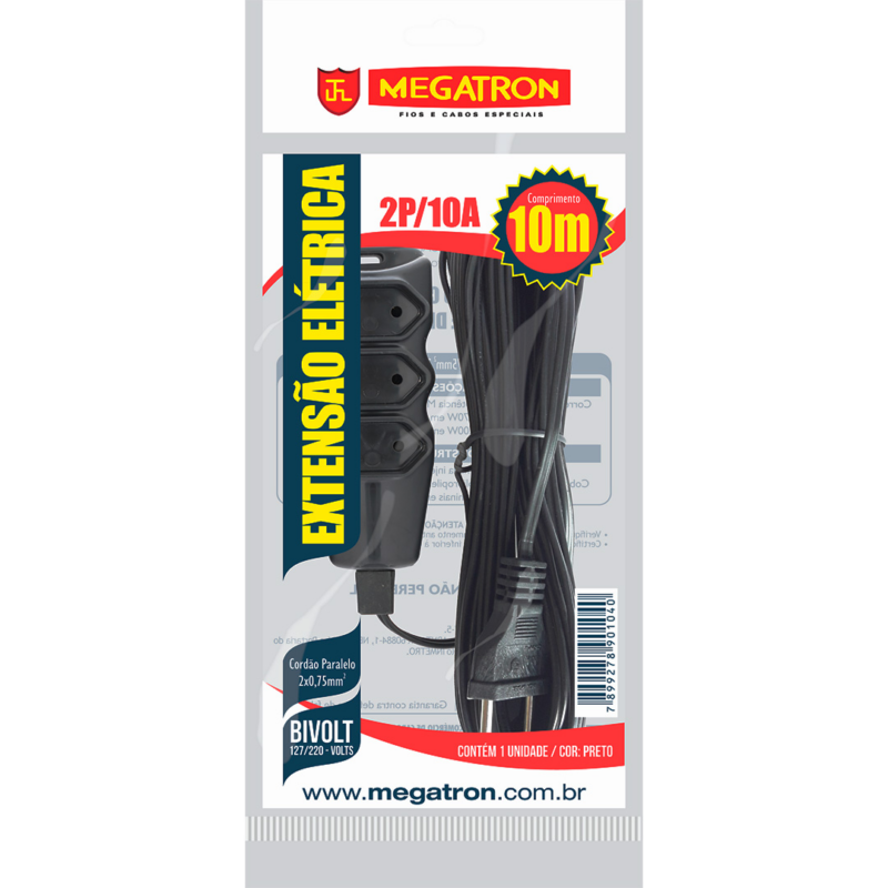 Extensao Pp Chato 2p+t 1,5m Pt (174/011404S0150PT00)