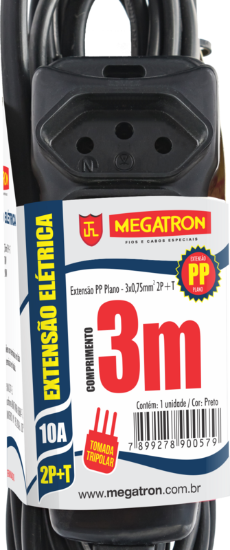 Extensao Pp Chato 2p+t 3m Pt (57/011403S0300PT00)