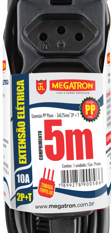 Extensao Pp Chato 2p+t 5m Pt (58/011403S0500PT00)