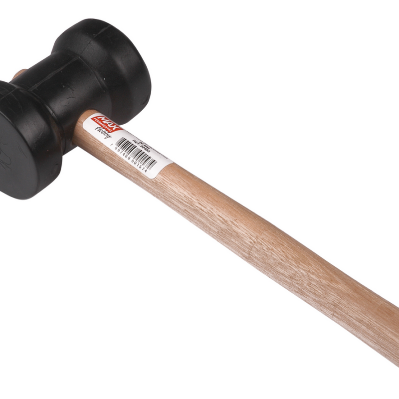 Martelo Borracha 60 Mm Pt Cabo Madeira MAX (32455)