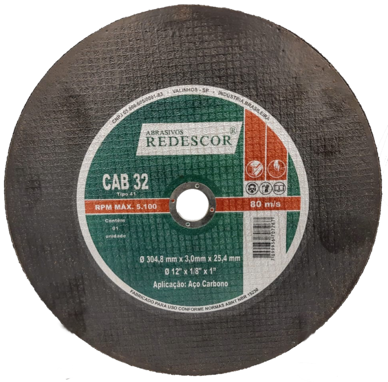 Disco de Corte 12×1/8×1″ P/ Policorte Redescor