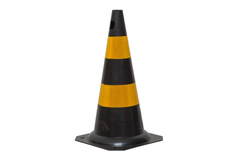 Cone de Sinalizacao 50 Cm Pt/amarelo Flexivel (13)